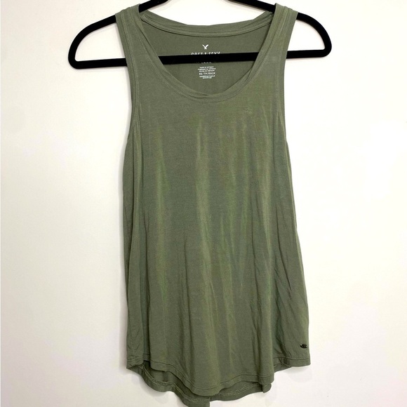 Aerie Oversized  Soft&Sexy Tank Top Moss Green XS - Picture 1 of 4